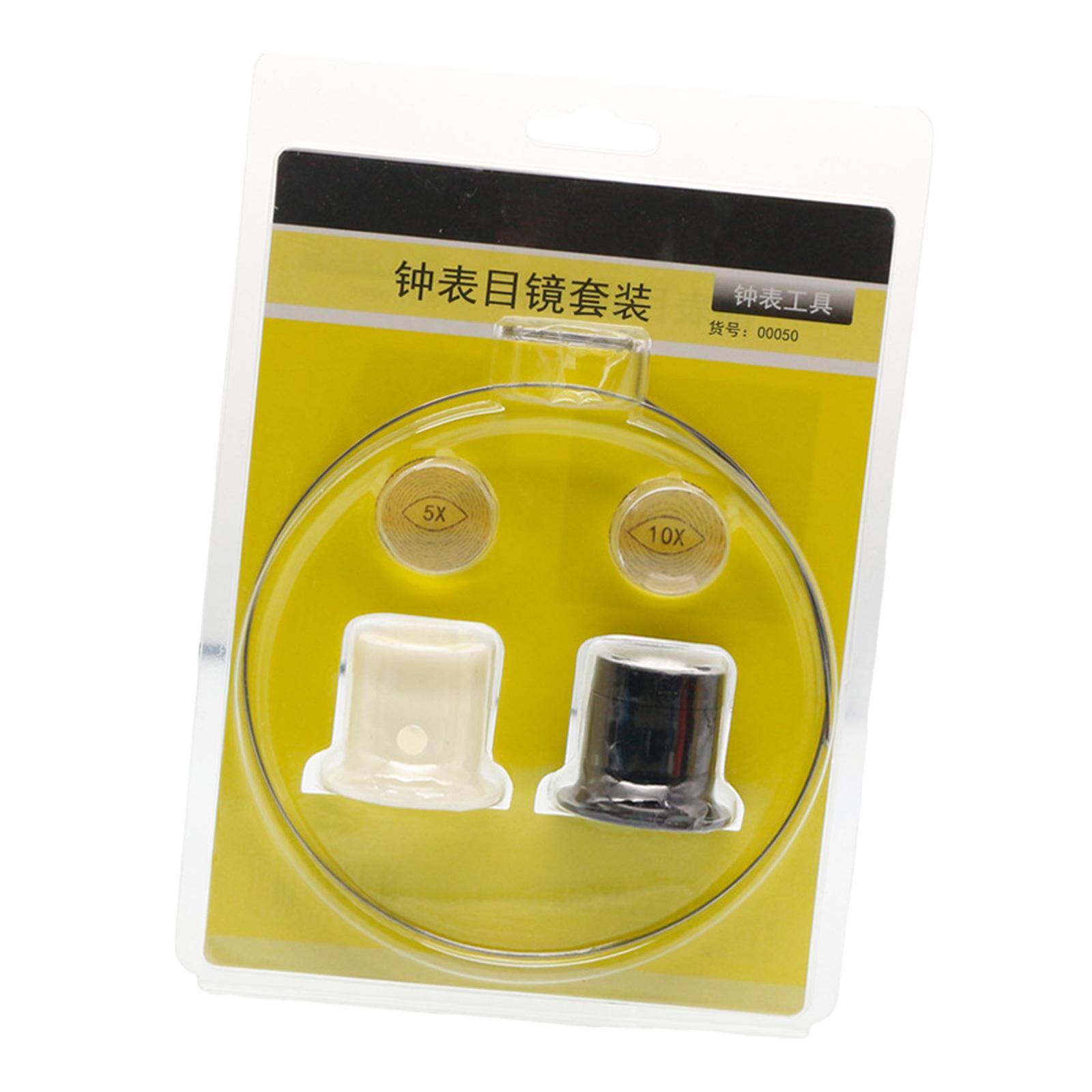 

Watch Repair Magnifier Set with LED Light 5X 10X Zoom Adjustable Angle and Brightness for Jewelry Inspection