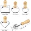 Ravioli Stempel Set, Ausstechformen mit Holzgriffen und geriffelten Kanten, geeignet für Ravioli, Pasta, Tortellini, Lasagne, Piroggen