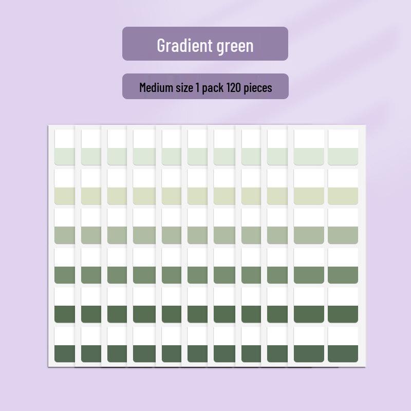 Gradient Index Tabs: Transparent Sticky Notes with Writable Labels and Strong Adhesive