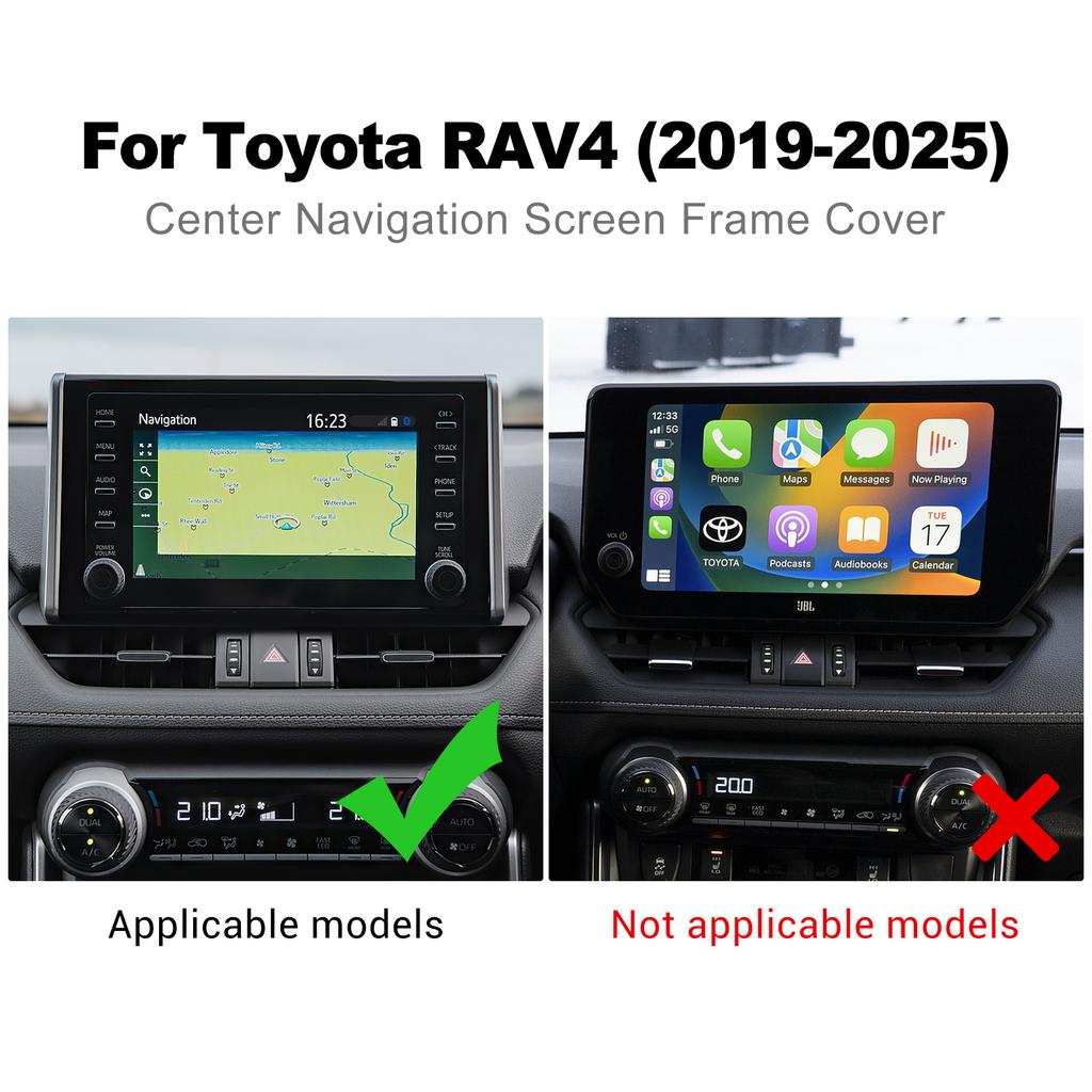 Für Toyota RAV4 XA50 2019 2020 2021 2022 2023 2024 2025 Echter Weicher Kohlefaser-Aufkleber LHD RHD Auto Mittelkonsole Navigationsbildschirm Zierleiste