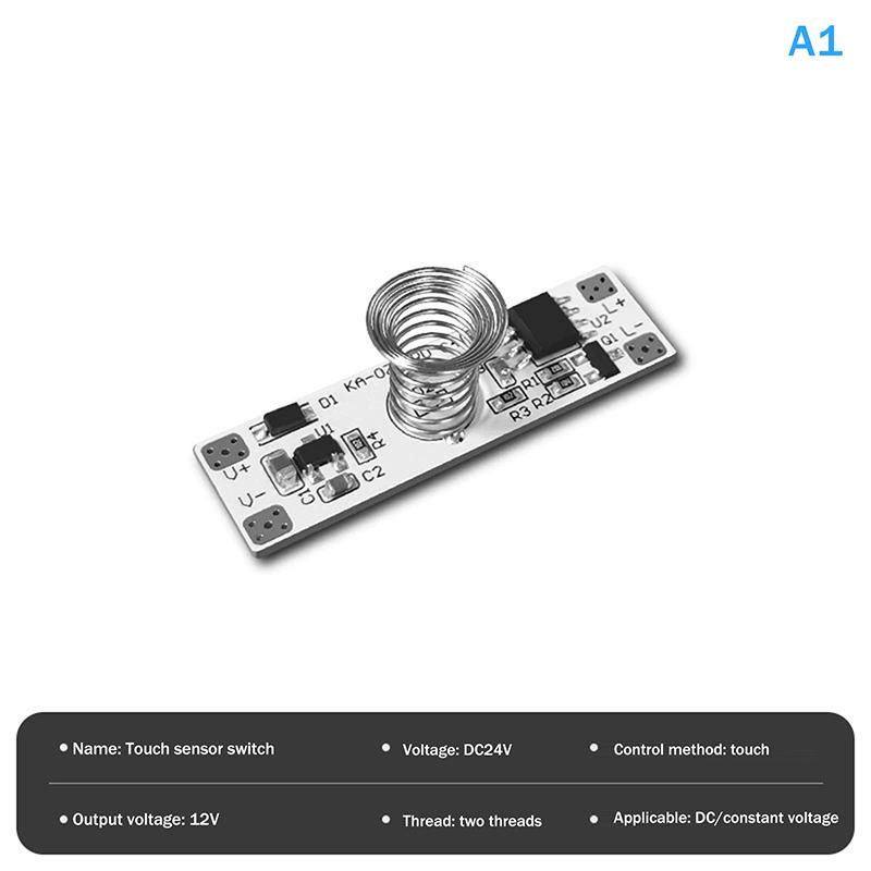 Mini Built-In Type On/Off Controller 6A 1Channel Dc 24V Aluminum Plate Lamp 10-100% Dimmer Led Light Bar Touch Sensor Switch