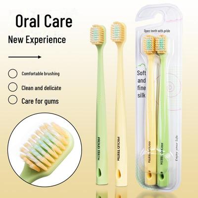 Wide Head Filament Soft Bristle Couple Toothbrush - 2 Pack