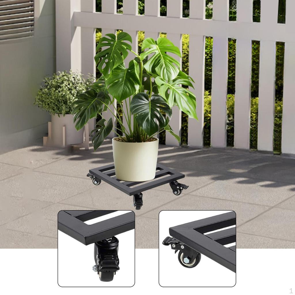 Plant Saucer with Castors Made of Iron for Easy Mobility Flower Pots And Tubs Balcony Office