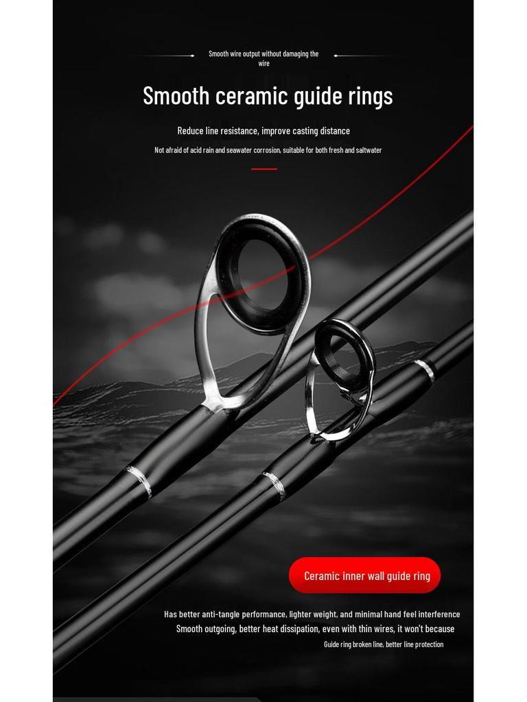 UL Fast Action Micro Baitcasting Rod - Super Light & Soft with Solid Springy Tip and White Stripe for Stream Fishing.