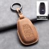 Leather Car Remote Key Case Cover for Subaru BRZ Forester Legacy Outback WRX STI Impreza XV Crosstrek Protector Fob Keychain