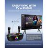 Bluetooth Karaoke Machine for Adults & Kids, 80W Portable Speaker with 2 Wireless Microphones, Echo Adjustment, Support USB/AUX/TF Card