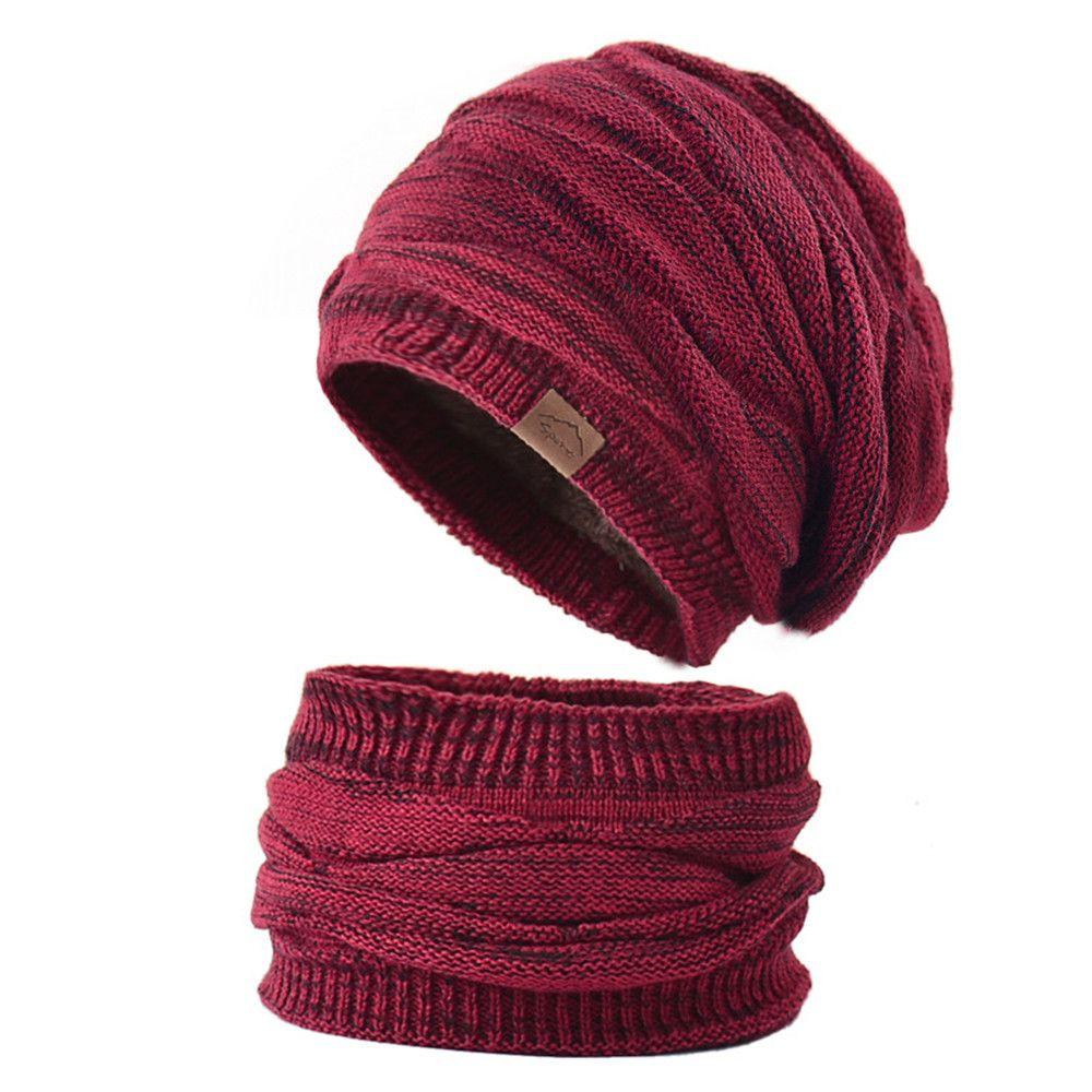 Outdoor Women Men Knitted Wool Hedging Caps Millinery Hats Scarf Set Beanies Caps