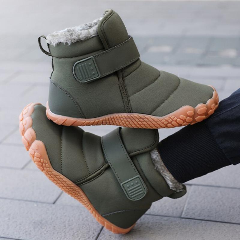 Children High-top Snow Boots Kids Plush Boots Winter Warm Cotton Shoes Anti-slip Casual Walking Shoes Waterproof