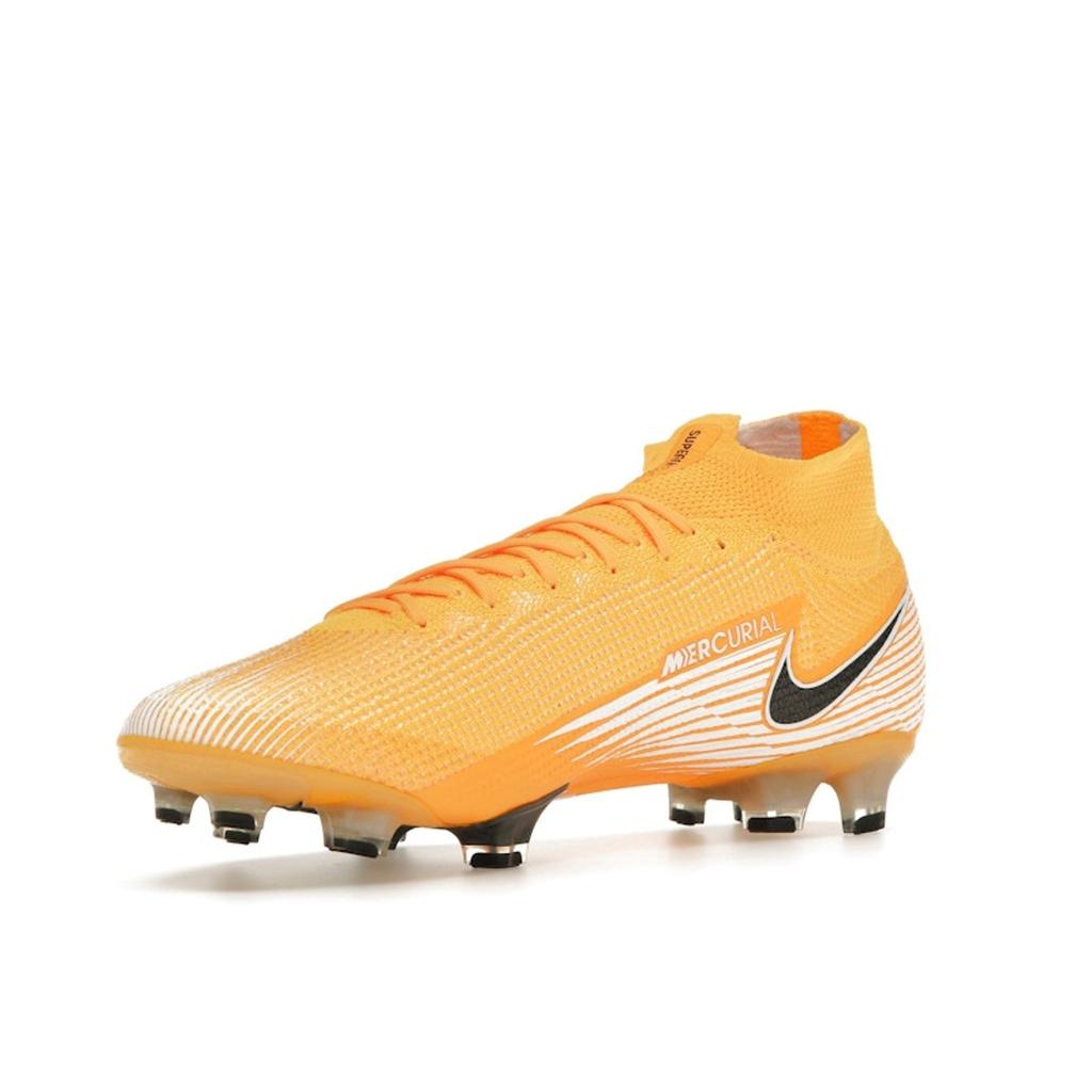 Nike Baskets unisexes Mercurial Superfly 7 Elite FG Laser Orange Blanc Noir AQ4174-801