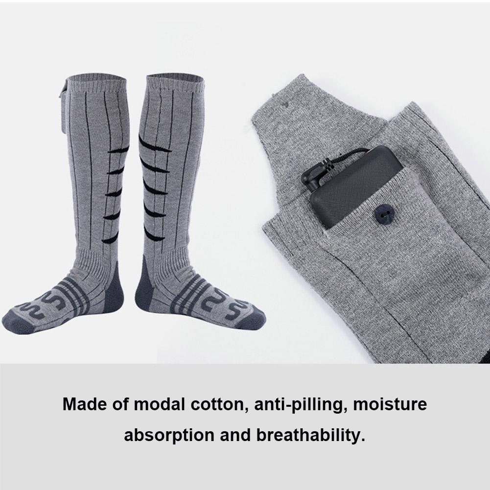 Winter Heating Socks Anti-Cold Electric Heated Socks Men Thermal Heated Foot Warmer Fast Heating for Outdoor Camping Ski Sports