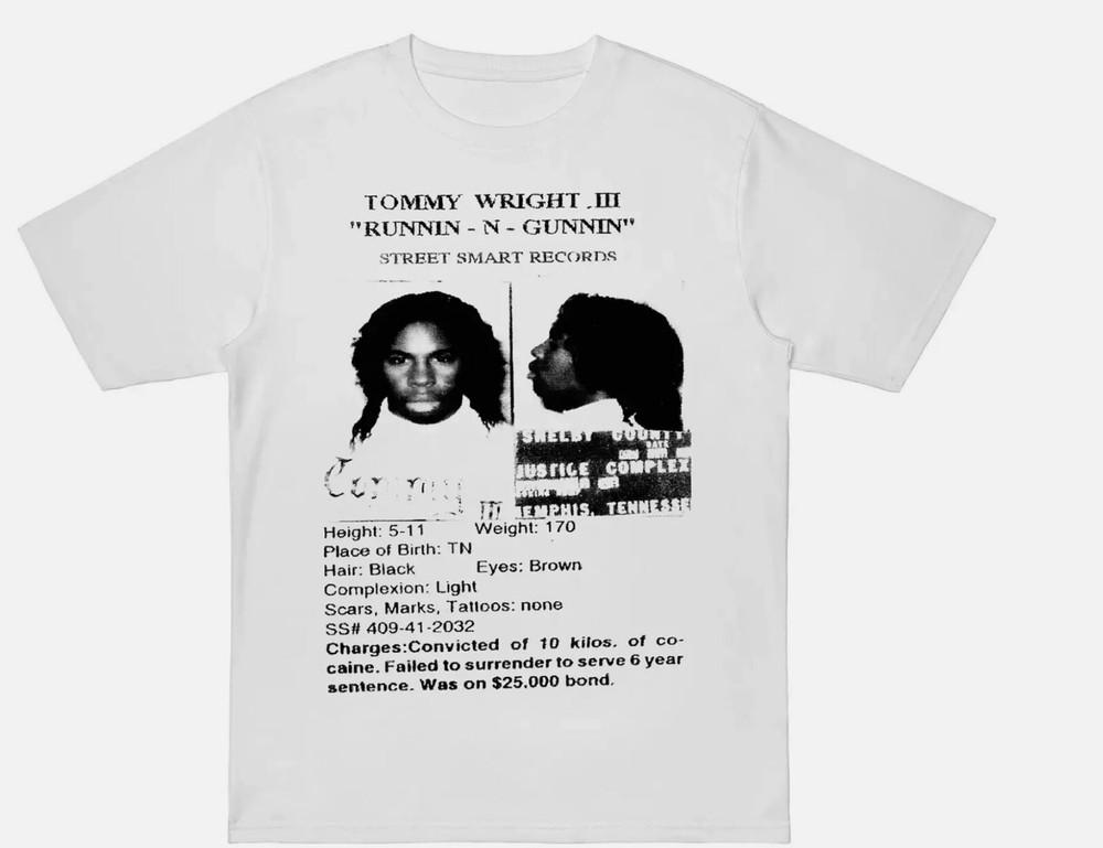 Tommy Wright III Runnin N GUNNIN Футболка Белая Классическая Унисекс S-5XL Унисекс Футболка XXL