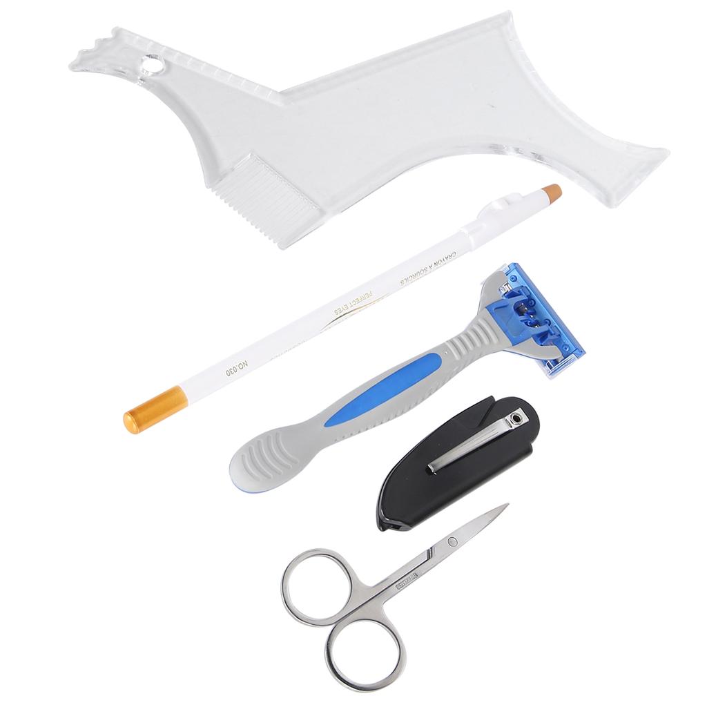 Beard Shaping Tool Set Beard Shaping Template Folding Comb Scissors Beard Grooming Set