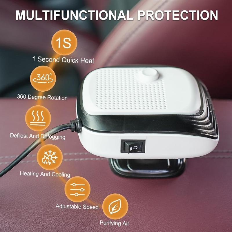 12V 24V Dual Voltage Car Defroster Windshield Heater 2 In 1 Heating Cooling Fan Auto Window Demister Fast Heating For Truck SUV