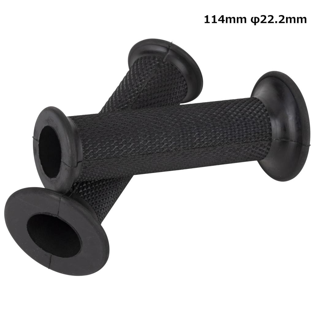 Kijima 201-202 Motorcycle Parts Grip Rubber Black 4.5 x 0.9 inches (114 x 22.2 mm) Through Type
