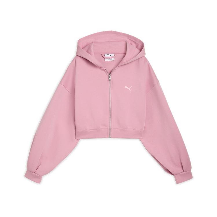 PUMA Classics Cropped Full-Zip Hoodie Women s Pink 635073-65 M