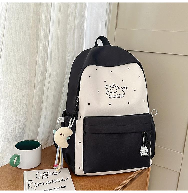 Schoolbag Cute College Style School Bag Female Korean ins Versatile Girl Heart Primary and Secondary School Students Grades 1-1 Lightweight Backpack