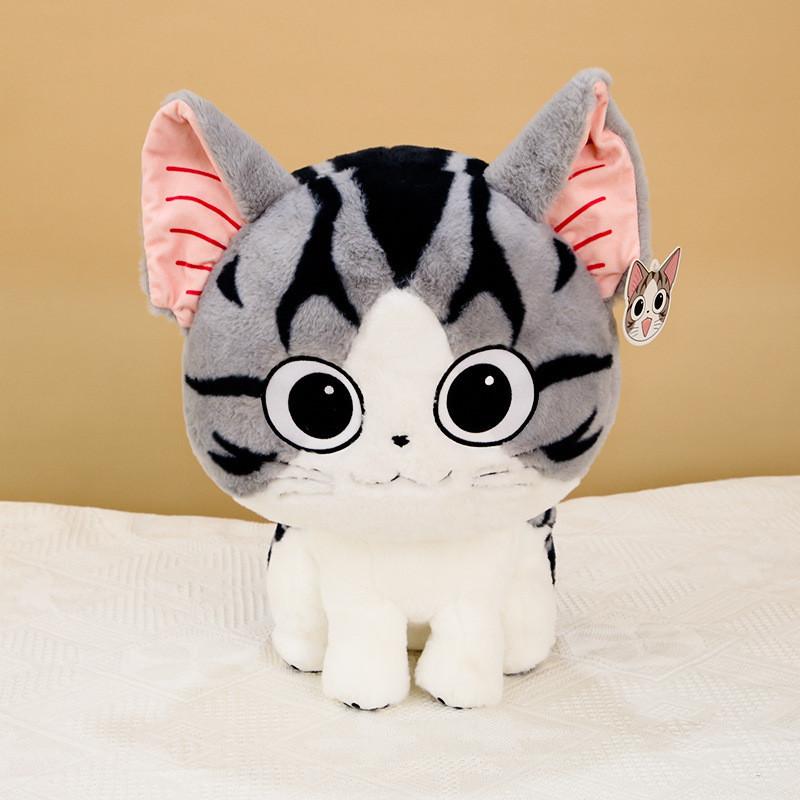Authentic Cheese Cat Cartoon Super Cute Cat Plush Doll Healing Series Kitten Stuffed Doll Gift For Girls Birthday Gift Girlfriend 24cm