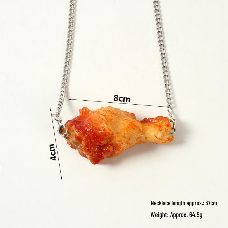 Trendy KFC Fried Chicken & Nugget Necklace – Creative Food-Inspired Accessory