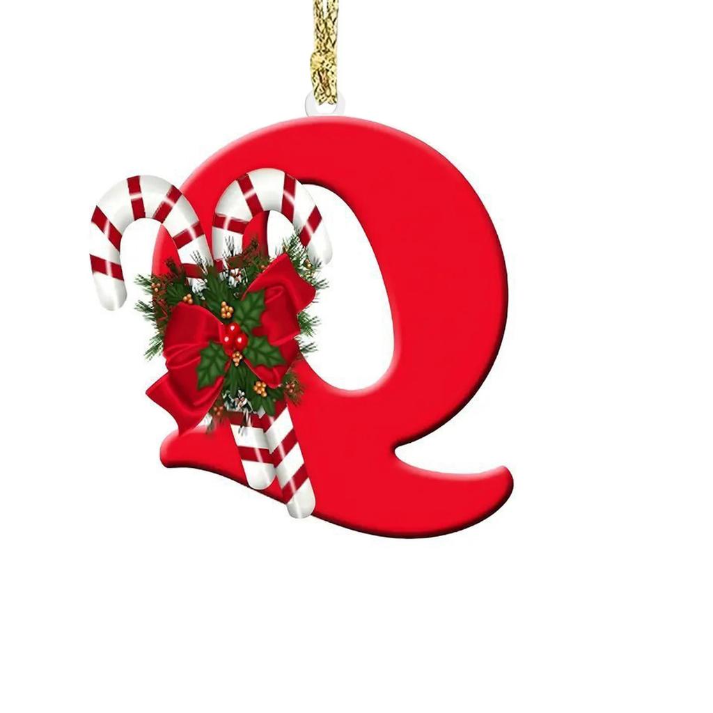 1pc Christmas Pendant Acrylic 26 Letter Pendant Hanging Christmas Tree Ornament Accessories Xmas New Year Decor Ornaments