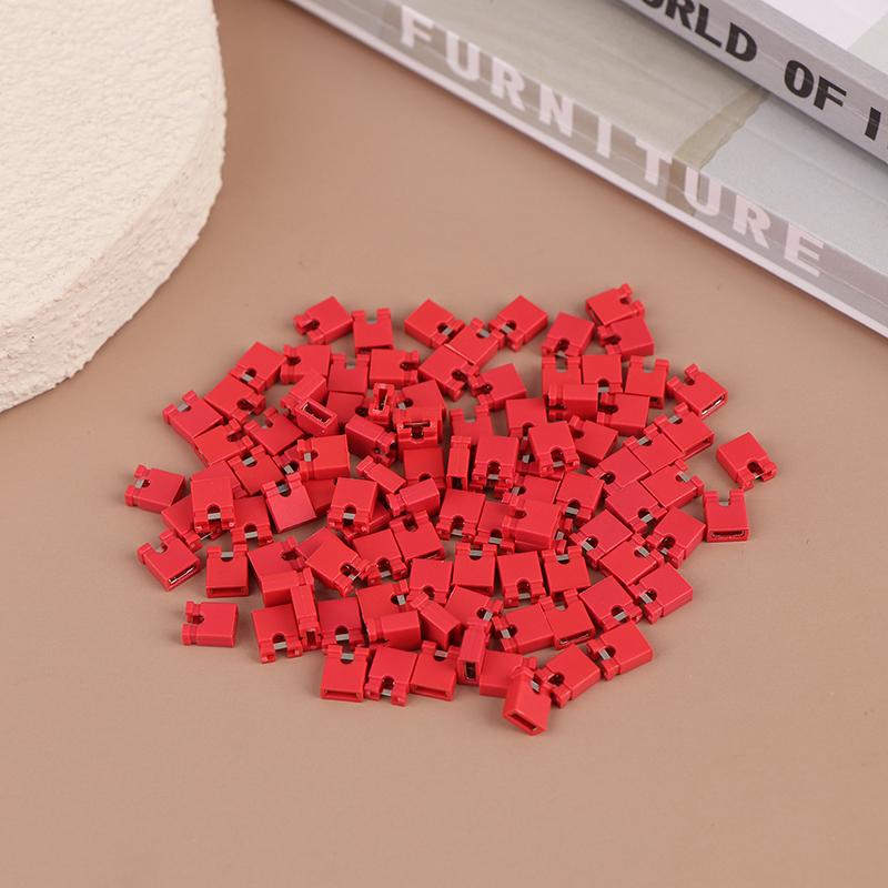 100Pcs Pitch Jumper Shorted Cap & Headers & Wire Housings 2.54Mm Shunt Shorting Block Pin Connector Cap