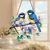 Colorful Bird Acrylic Hanging Decoration Indoor Outdoor Garden Yard Window Wall Hanging Stained Glass Effect Bird Ornament Suncatcher Sign