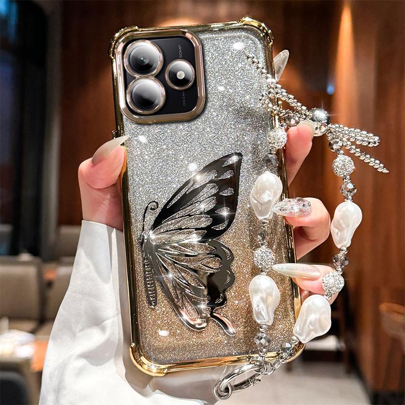 

Лазерный Чехол-браслет с блестками и гальваническим покрытием, защищающий от ударов, для Xiaomi Redmi Note 15 15C 14 14C 13 13C 12 11 Pro Plus 4G 5G Redmi 13 4G золотой