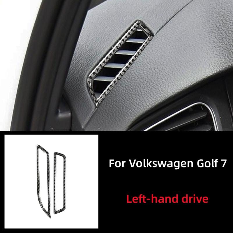 For Volkswagen Golf 7 Gti R Gte Gtd Mk7 2013- Carbon Fiber Car Dashboard Air Vent Frame Cover Trim Sticker Car Accessories