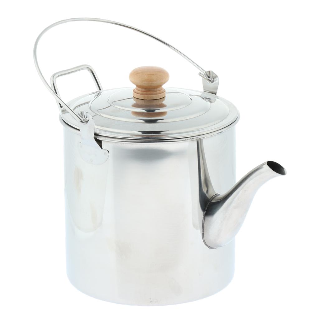 Stainless Steel Kettle Backpacking Coffee Tea Pot with Handle Outdoor 2Lbuy at a low prices on