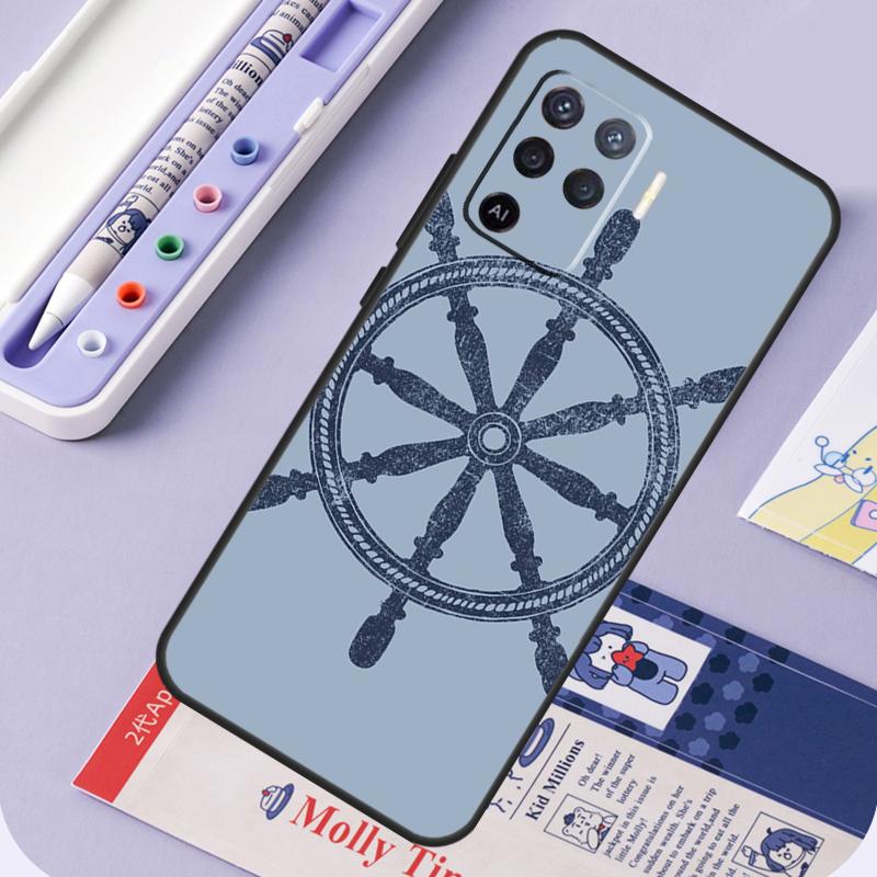 World Map Compass Nautical For Oppo A17 A18 A94 A74 A54 A15 A38 A58 A78 A98 A40 A60 A80 A16 A76 A96 A57 A77 A5 Pro Case
