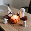 5PCS LED Candle Ghost Bonfire Ornament Set Resin Ghost Campfire Flickering Ornament  Gift