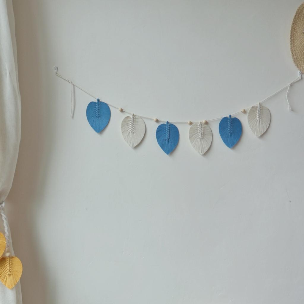 Wall Hanging Boho Handmade Cotton Rope Leaf Tapestry Macrame Wall Decor for Living Room Bedroom Minimalist Home Decoration 140cm