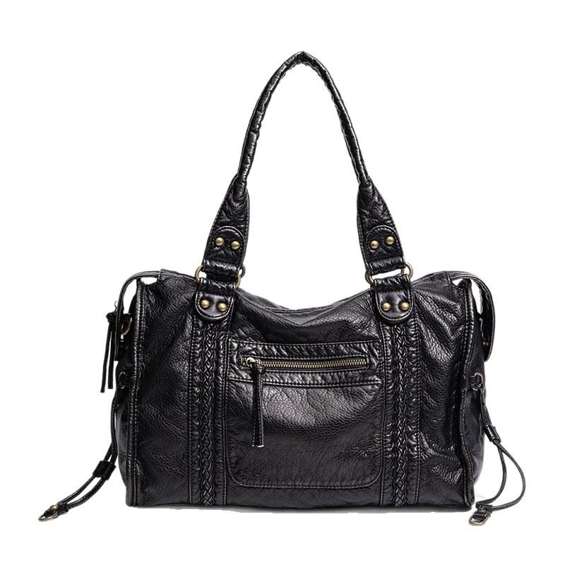 Outdoor trend women's large-capacity bag, locomotive bag, French retro shoulder messenger bag, underarm tote bag, washing bag.