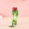 Kawaii Frog Couple Figurines Proposal Flower Delivery Resin Crafts Ornament Frog Marriage Proposal Figurine Valentine's Day Gift