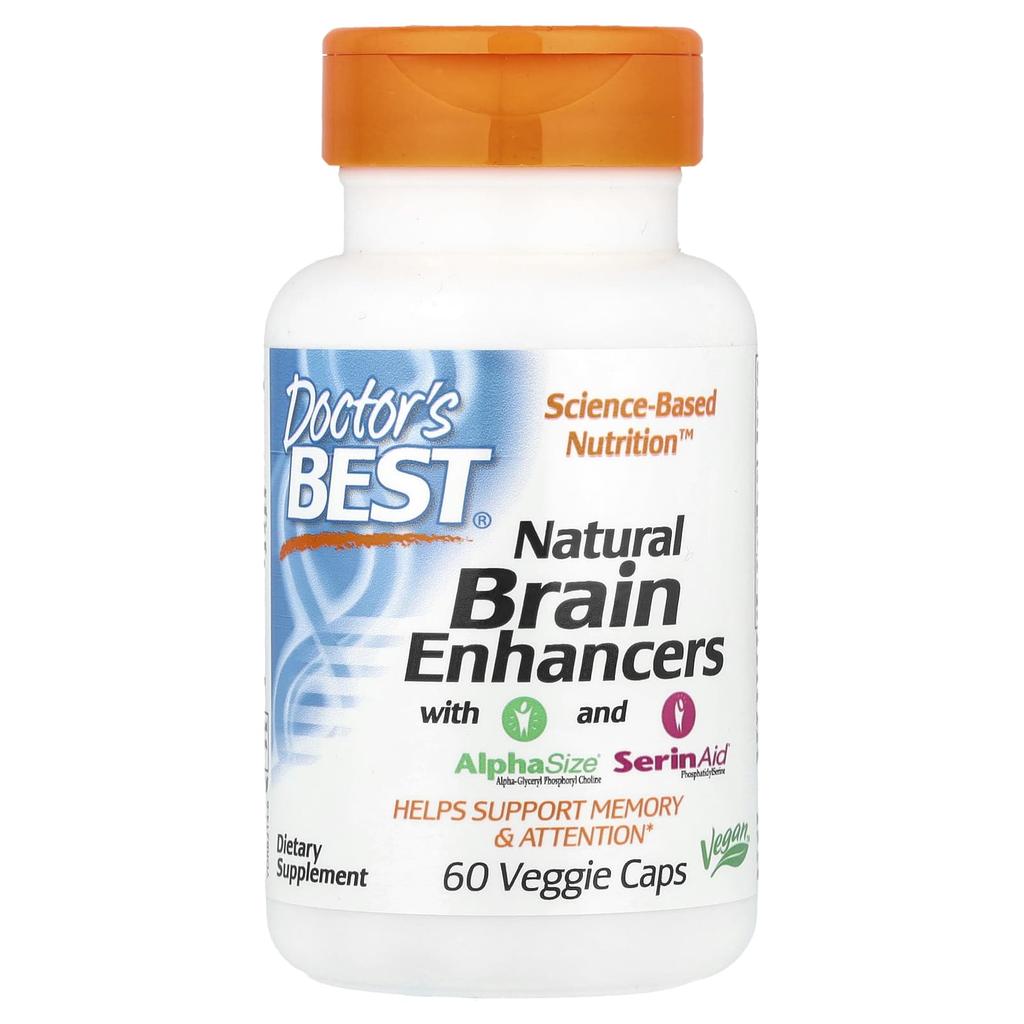 Doctor'S Best, Natural Brain Nutrition with Alphasize and Serinaid, 60 Veggie Caps