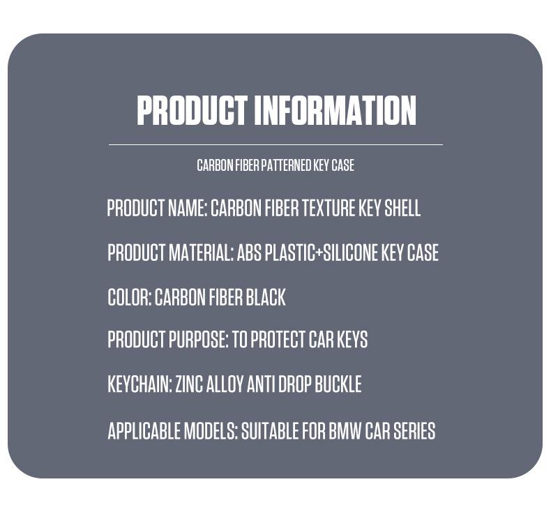 BMW Universelle Carbonfaser-Schlüsselabdeckung mit Schlüsselring