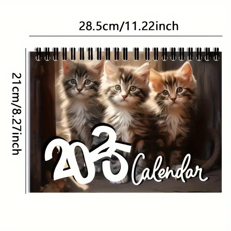 [Popular Choice] New 2025 Calendar, Cute Cat Wall Calendar, Three Kittens Calendar, Christmas and New Year Calendar