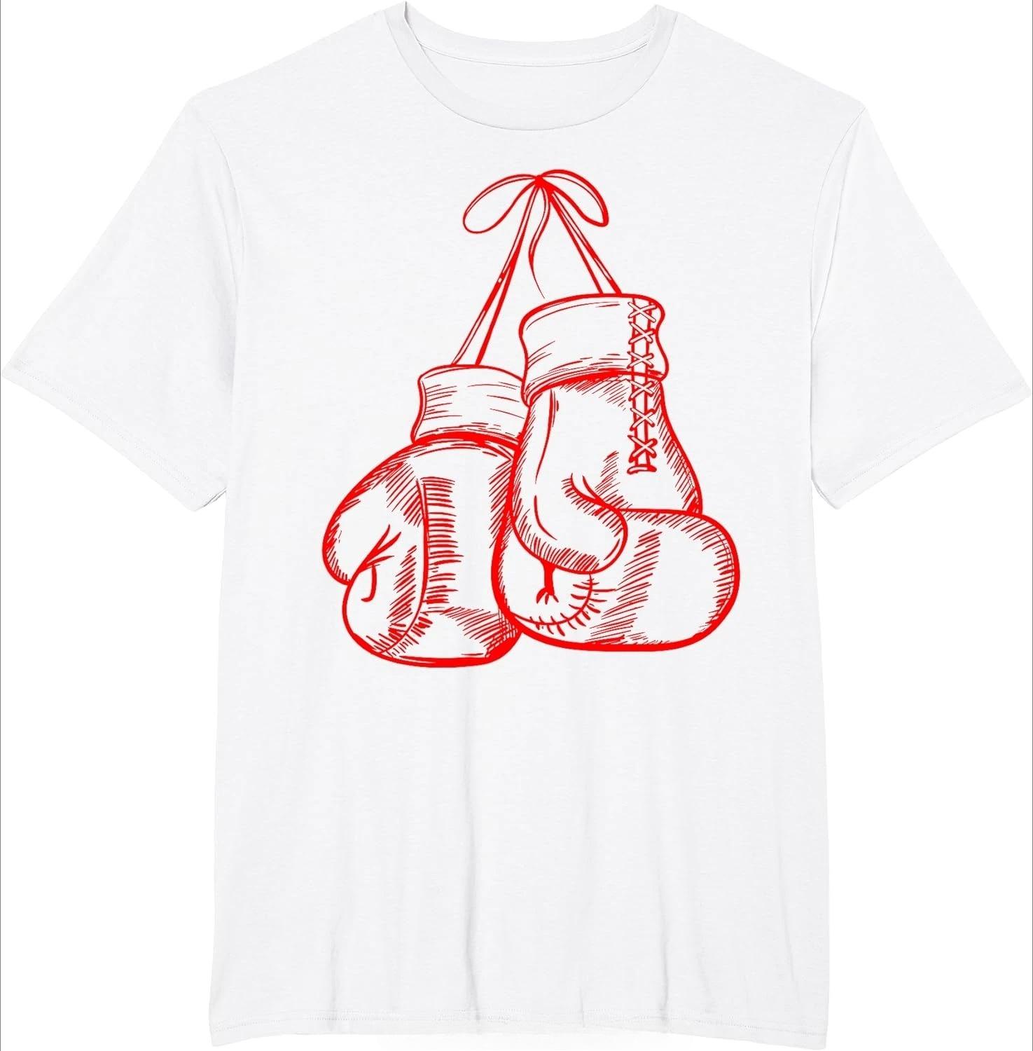 

Забавный подарок на день рождения Ретро Любовь Красные боксерские перчатки Подарки Подарочная футболка для боксера Мужская одежда Уличная одежда Графические футболки Harajuku M