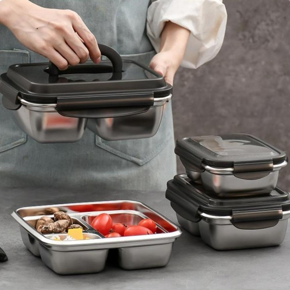 Stainless Steel Lunch Box Leakproof Food Container Microwave Oven Bento Box School/Office