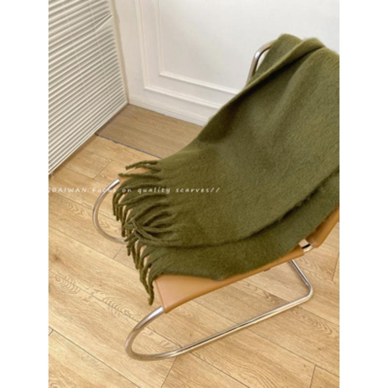 Thickened warm scarf women's winter versatile wool scarf soft waxy lengthened new shawl sense of quality