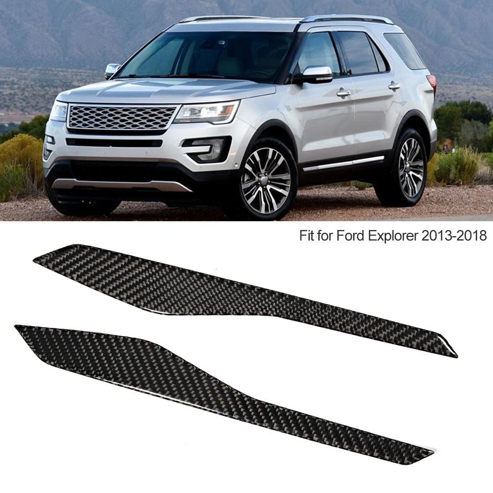 2 st Äkta Kolfiber Mittkonsolpanel Dekorlist Passar för Ford Explorer 2013 2018