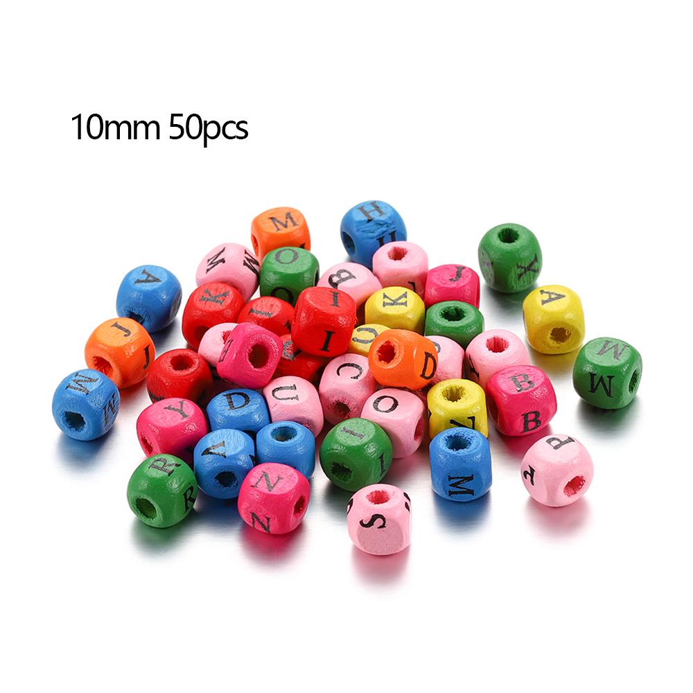

50 ~ 100 шт. 8/10 мм разноцветные квадратные прокладки с буквами алфавита, свободные деревянные бусины для изготовления ювелирных изделий своими руками, аксессуары, принадлежности