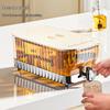Large Capacity Summer Beverage Dispenser: High-Temperature & Drop-Resistant Cold Brew Kettle with Spigot