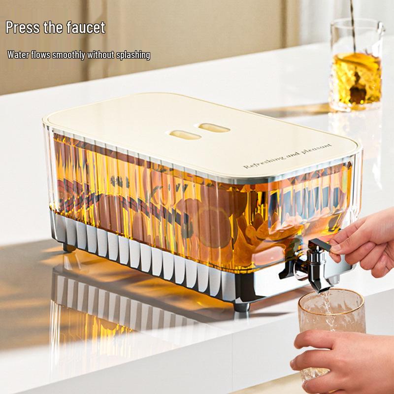 Large Capacity Summer Beverage Dispenser: High-Temperature & Drop-Resistant Cold Brew Kettle with Spigot