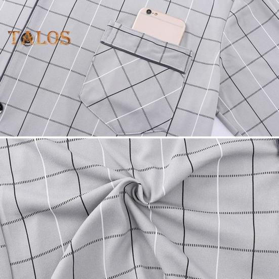 Pajamas Men Plaid Set 2pcsset Print Lapel Long Sleeve Single Breasted Shirt Elastic Waist Long Pants Set Loose Fit Loungewear Suit