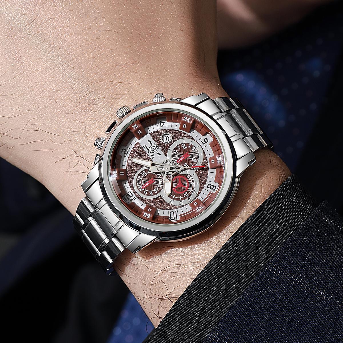 

Men’s Watches Top Brand Big Sport Watch Luxury Men Military Steel Quartz Wrist Watches Chronograph Gold Design Male Clock 2025 красный