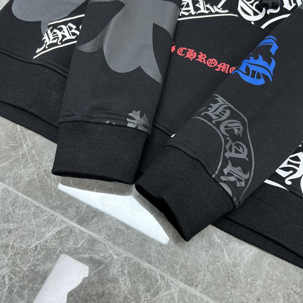 8616 CHROME HEARTS 2025 New Spring and Autumn Plus-size Thin Style Classic Style Logo Hooded Sweatshirt for Couples