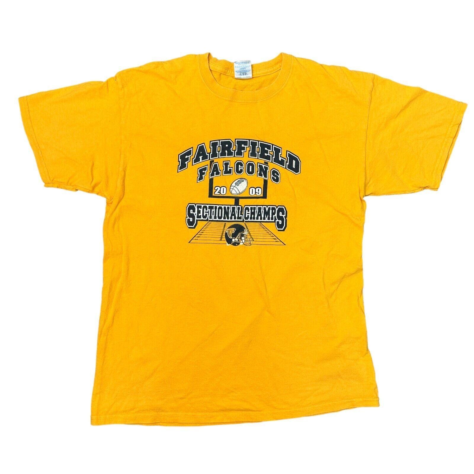

Fairfield Falcons T-Shirt Mens Womens Tees Top Graphic Print USA Y2K 00s Yellow Mens S