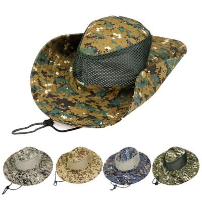 Atmungsaktiver Fischerhut aus Mesh mit Camouflage-Muster für den Außenbereich, Sonnenschutz, Angel- und Wanderkappe