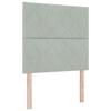 Box Spring Bed with Mattress Light Gray 80 X 200 Cm Velvet