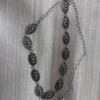 Vintage Ethnic Floral Silvery Chain Metal Waist Belt for Spicy Dress and Pants Adjustable Extension